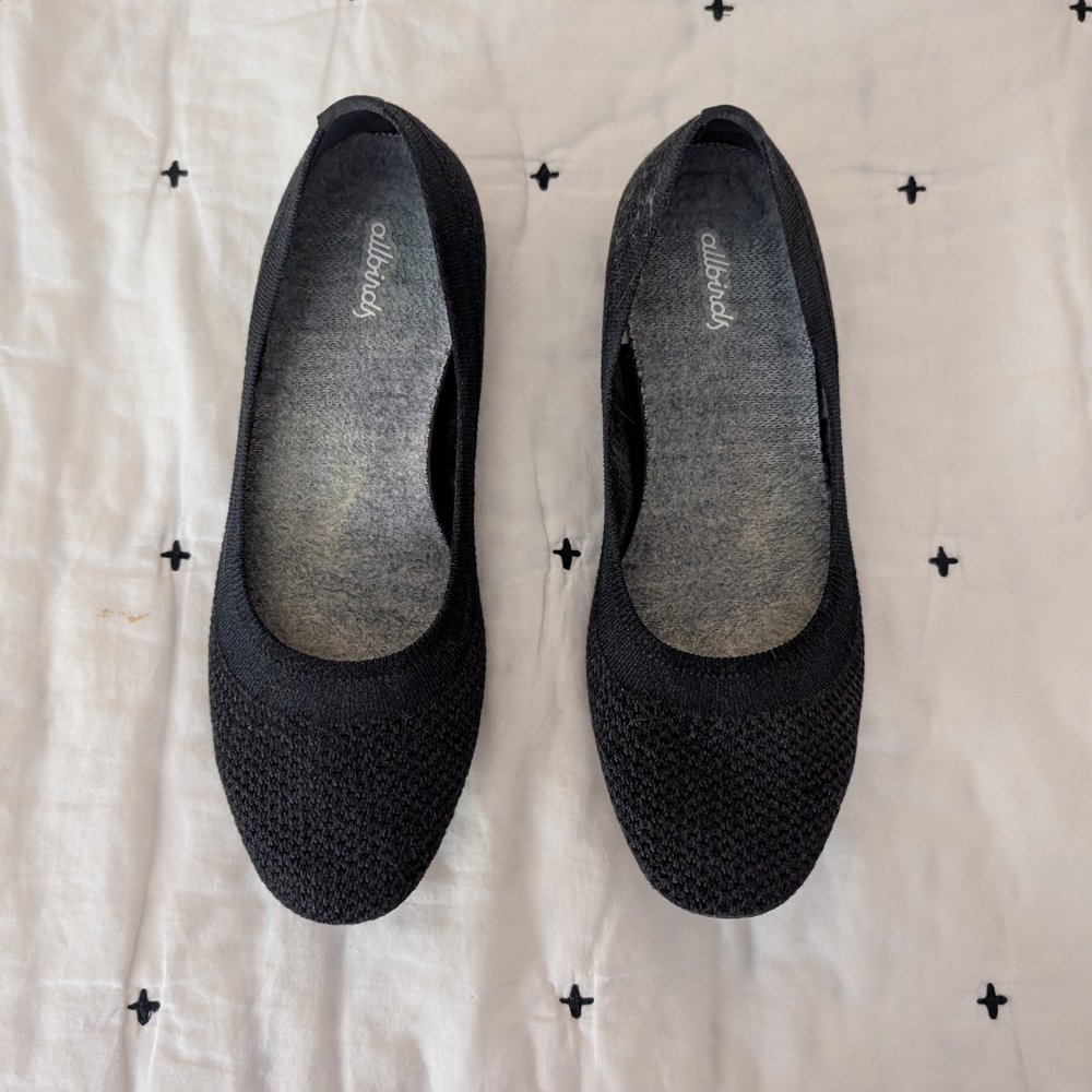 allbirds Women's Black Knit Ballet Flats